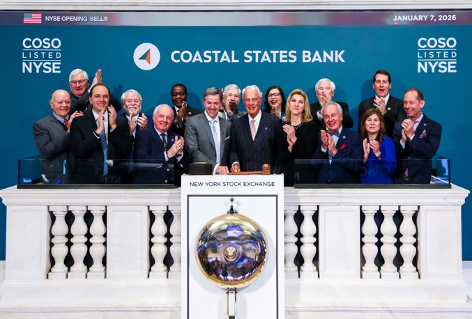 Coastal States Bank Celebrates Initial Public Offering and NYSE Listing of its Holding Company with Opening Bell Ceremony